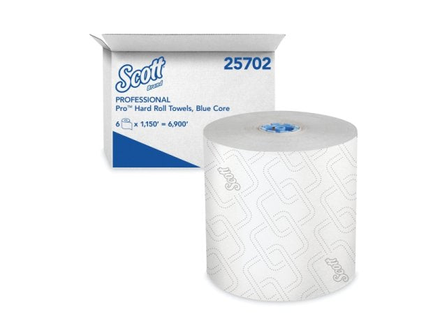 TOWEL, PAPER 7.5"X1150' N-PERF ROLL HARD WHITE 1 PLY 6RL/CS