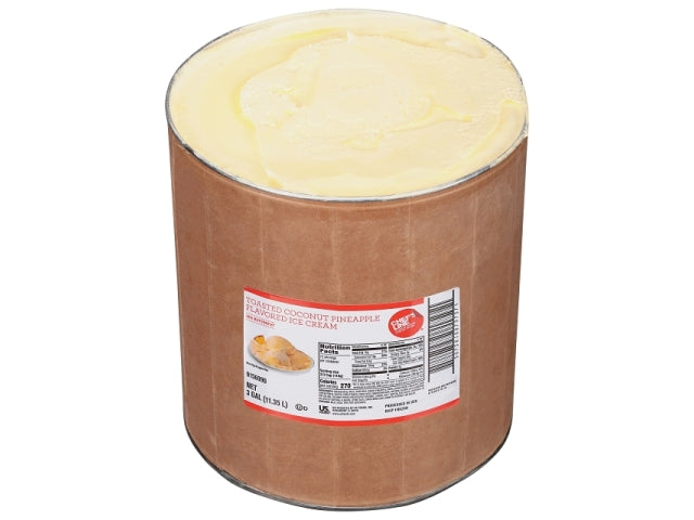 ICE CREAM, COCONUT TOASTED PINEAPPLE 15% BUTTERFAT FROZEN PAPER TUB (3GAL) (17.38)LBS