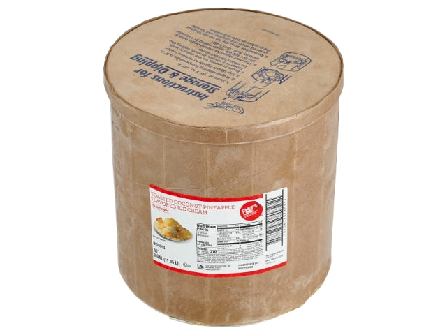 ICE CREAM, COCONUT TOASTED PINEAPPLE 15% BUTTERFAT FROZEN PAPER TUB (3GAL) (17.38)LBS