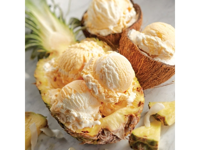 ICE CREAM, COCONUT TOASTED PINEAPPLE 15% BUTTERFAT FROZEN PAPER TUB (3GAL) (17.38)LBS