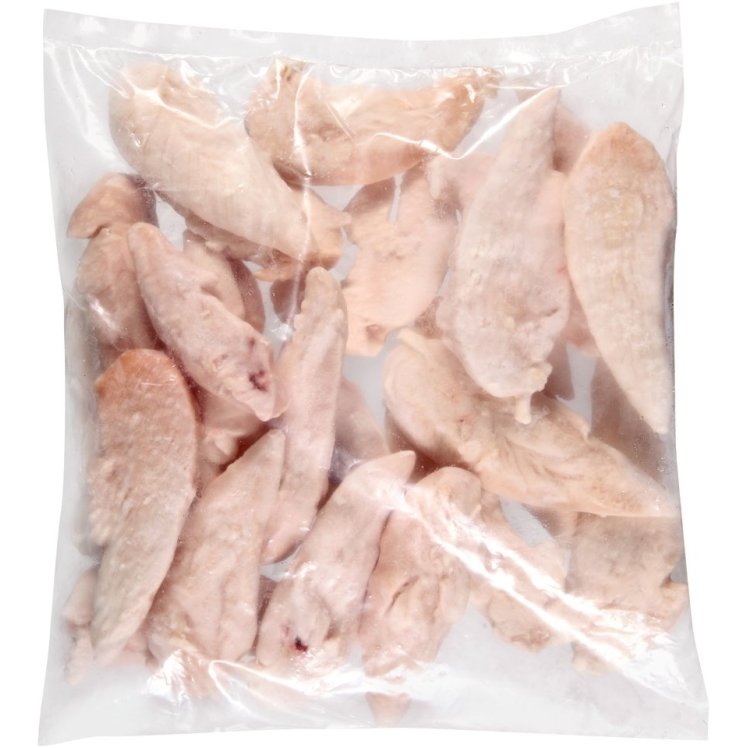 CHICKEN, TENDERLOIN CLIPPED RANDOM RAW REF CVP STRIP (4 /10 LBAGS)(40LBS)