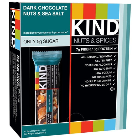 SNACK BAR, NUT DARK CHOCOLATE & SEA SALT ALL NATURAL GLUTEN-FREE IW