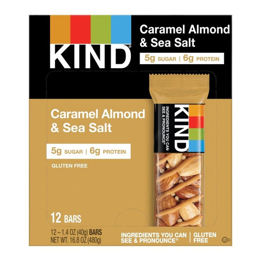 SNACK BAR, CARAMEL ALMOND & SEA SALT ALL NATURAL GLUTEN-FREE SS