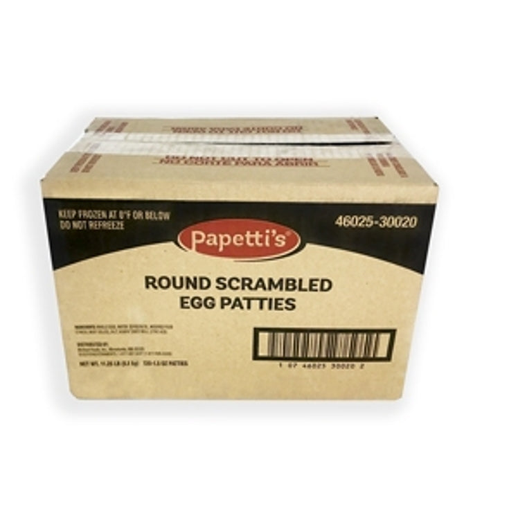 EGG, PATTY SCRAMBLED PLAIN 3.5" ROUND BULK FROZEN COOKED (120/1.5)oz (11.25)oz