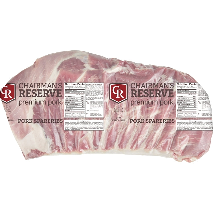 PORK, SPARERIB 3.5-5 LB PEELED RAW FRESH-TO-FROZEN 416